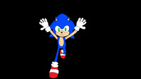 Sonic running, and jumping