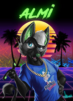 Almi Holographic Retro Badge