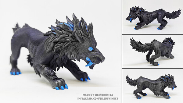 Hati [air-dry clay sculpture, 2021] by SilentKimiya -- Fur