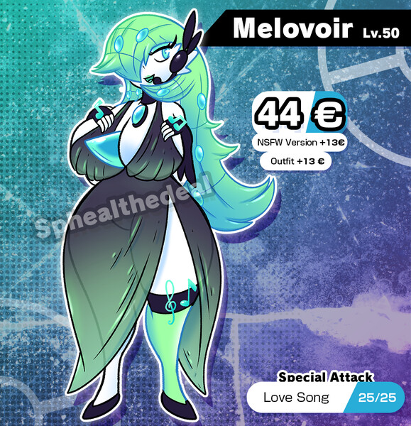 Meloetta's song of love  Pokemon, Mythical pokemon, Pokemon art