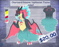 $20.00 Charizard/hisuian typhlosion Fusion Adopt (SOLD)