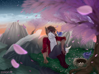 Dawn in the bird's nest.