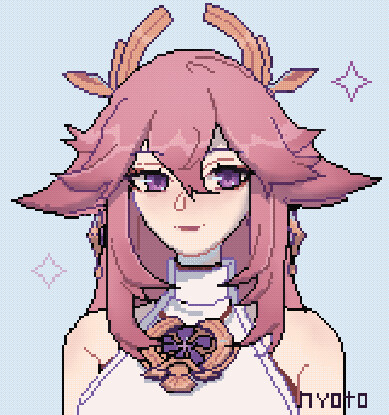 X 上的🌸~Deku~🌸：「Yae Miko pixel art 🌸✨ RTs and Follow are aprecciated 🥺  #Genshin #genshinimpactfanart #GenshinImpact #YaeMiko #yaebaal #pixelart  #pixelartist #原神#animegirl #Genshinfanart #digitalart   / X