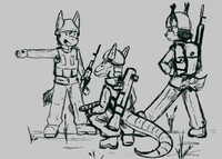 Dong, Saru and I (sketch)