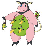 Miltank dressed as Natu