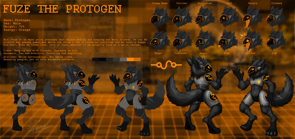 Juno the Protogen - SFW Ref Sheet by RaealTheProtogen -- Fur