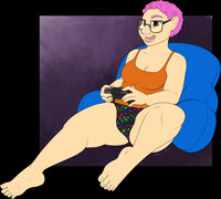 Chilling and playing video games