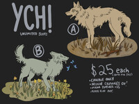 [YCH] [Open] Angy Wolf and Butterfly Wolf