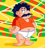 Briefs with Blue Curls