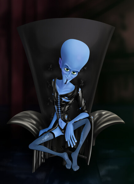 I drew my favorite blue alien BOY 💙 I love Megamind so much ok // #me