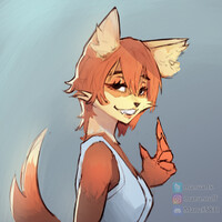 Coloured fox sketch
