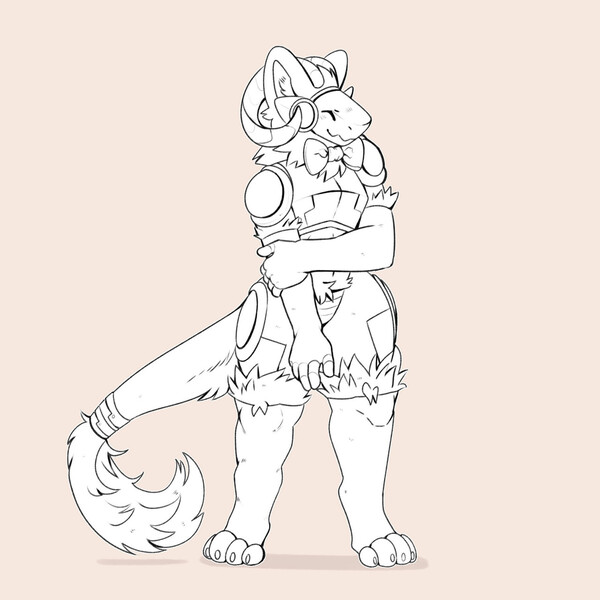 Flowfell on X: Pet your nearest protogen Shaded fullbody