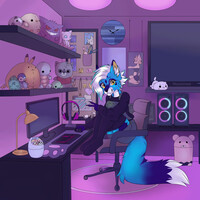 GIF] Gaming room Ych for kingkttiy by Eloya_art -- Fur Affinity [dot] net