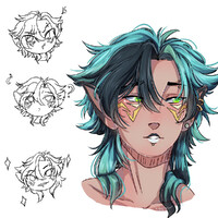 Elf Headshot + Sketches