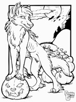 *FREE* Halloween Wolf Coloring Page
