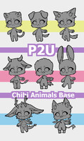 Chibi Animals Lineart Base