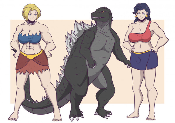 Godzilla and DC Girls by Booman1 -- Fur Affinity [dot] net