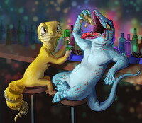 A bar with reptiles