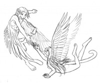 Old Art: Faizah & Kuroji Flying Together