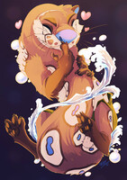 Tail Cuddles!!! - Drawn by Niv