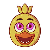 Chica Head (Sticker and Button on Etsy)