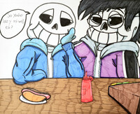 Blueberry Sans x Horror Sans (SFW) by LCC12345 -- Fur Affinity [dot] net