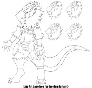 Digital Protogen Furry Lineart Bases for Telegram Stickers