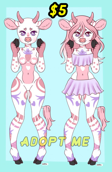 Strawberry cow adopt by Inkfang -- Fur Affinity [dot] net