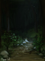 Moonlit Forest Background