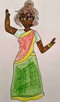 Ajna in Indian Sari Dress