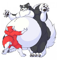 Huge, vast bellies that arms can't turn!