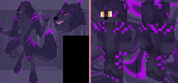 Purple End sculk fish Minecraft Mob Skin