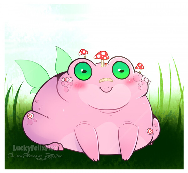 pink frog v2 by LuckyFelixFlex -- Fur Affinity [dot] net