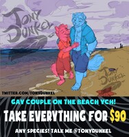 Gay Couple on the Beach YCH!