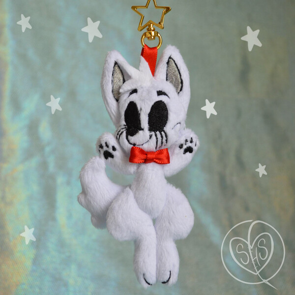 BaniaiKitsuneShop Fursona Plush Keychain, Furry Plush, Badge, Handmade Plushie Keychain, Made to Order, Custom