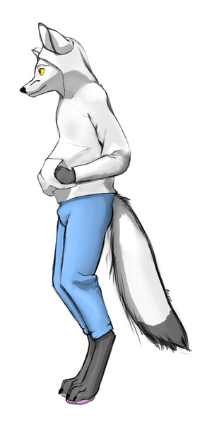 anthro arctic fox male