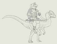 Sek riding a raptor