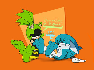 Riolu and Megalucario were taken hostage by snivy (shiny ver by bonwolf --  Fur Affinity [dot] net