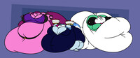 Fat Ralsei and Susie at full defense