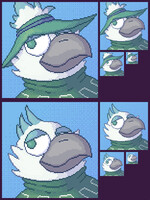 Pixelated Pine with hat
