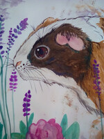 Guinea pig watercolour painting