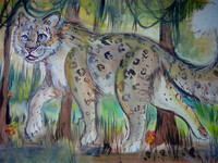 Snow leopard painting
