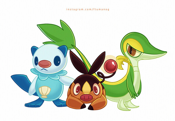 Unova Starters by Dragomew -- Fur Affinity [dot] net