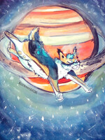 Galaxy lynx painting