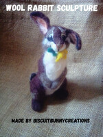 Wool rabbit sculpture