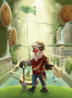 Confuzzled 2022 Conbook Cover - A World Reborn