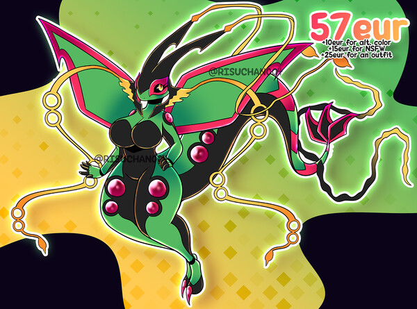 ADOPT CLOSED - Hisui Rayquaza shiny by maralmok -- Fur Affinity