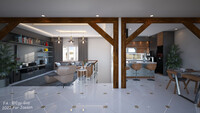 Commission for a 3D plan ( Living & kitchen )