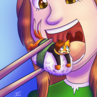 [COMMISSION] Trying Some Buizel Sushi!