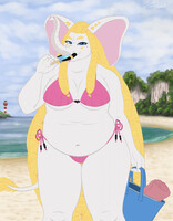 Fat Furry on the beach